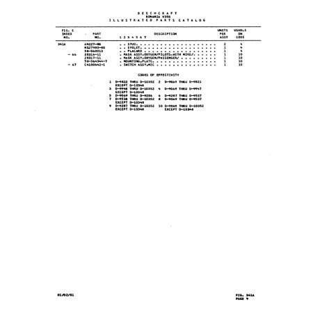 Aviation Part (28317-11) — Beechcraft V35