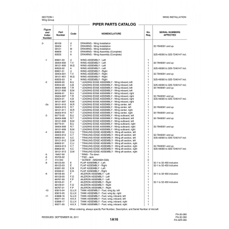 Aviation Part (38404-908) — Piper PA-32-260
