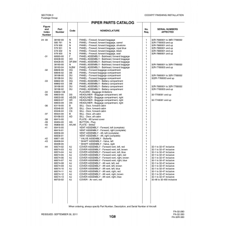 Aviation Part (38182-00) — Piper PA-32-260 Aviation Part (38182-00) — Piper PA-32-260