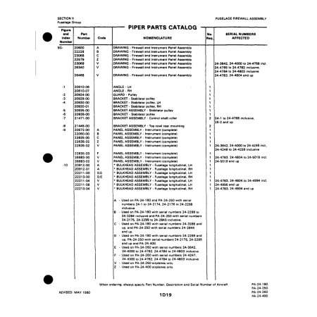 Aviation Part (22213-00) — Piper PA-32-260 Aviation Part (22213-00) — Piper PA-32-260