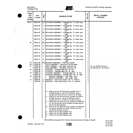 Aviation Part (23073-00) — Piper PA-32-260 Aviation Part (23073-00) — Piper PA-32-260