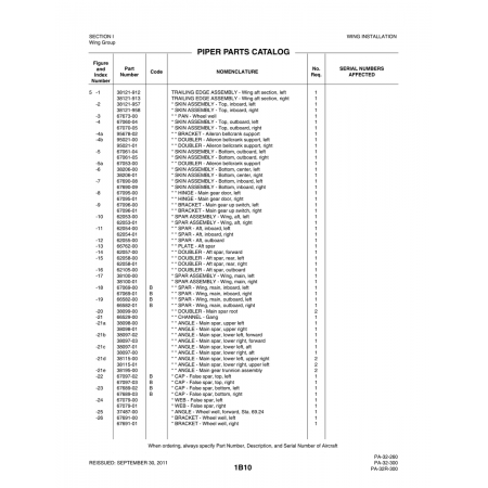 Aviation Part (38121-958) — Piper PA-32-260 Aviation Part (38121-958) — Piper PA-32-260