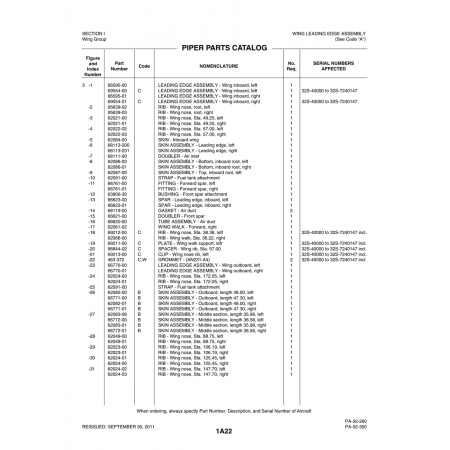 Aviation Part (69212-00) — Piper PA-32-260 Aviation Part (69212-00) — Piper PA-32-260