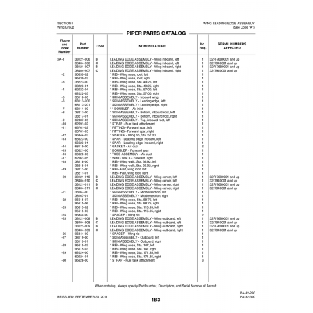 Aviation Part (38167-01) — Piper PA-32-260 Aviation Part (38167-01) — Piper PA-32-260