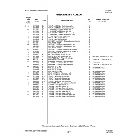 Aviation Part (38098-01) — Piper PA-32-260