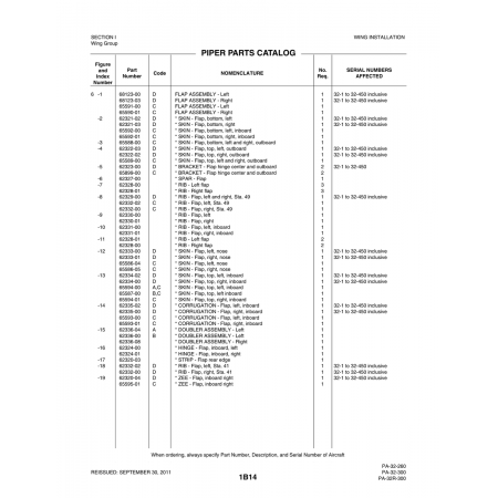 Aviation Part (62336-04) — Piper PA-32-260 Aviation Part (62336-04) — Piper PA-32-260