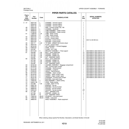 Aviation Part (69116-00) — Piper PA-32-260 Aviation Part (69116-00) — Piper PA-32-260