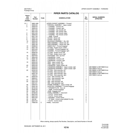 Aviation Part (38044-00) — Piper PA-32-260 Aviation Part (38044-00) — Piper PA-32-260