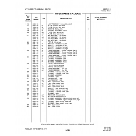 Aviation Part (69481-03) — Piper PA-32-260 Aviation Part (69481-03) — Piper PA-32-260