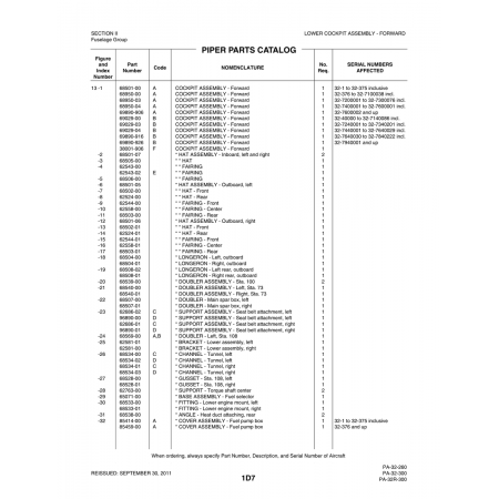 Aviation Part (68501-05) — Piper PA-32-260 Aviation Part (68501-05) — Piper PA-32-260