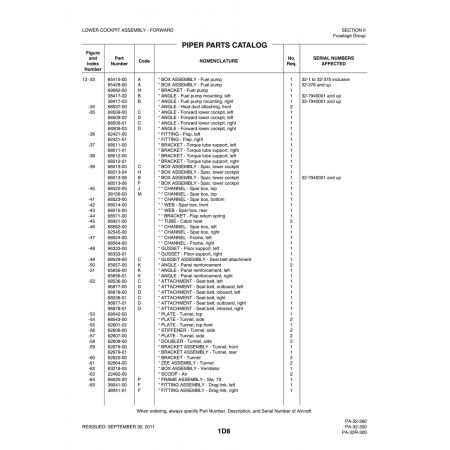 Aviation Part (62679-00) — Piper PA-32-260 Aviation Part (62679-00) — Piper PA-32-260