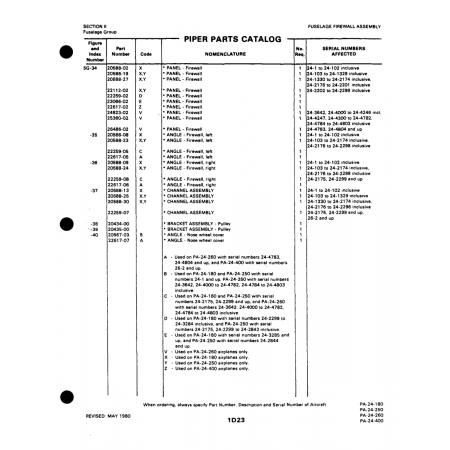 Aviation Part (20567-03) — Piper PA-32-260 Aviation Part (20567-03) — Piper PA-32-260