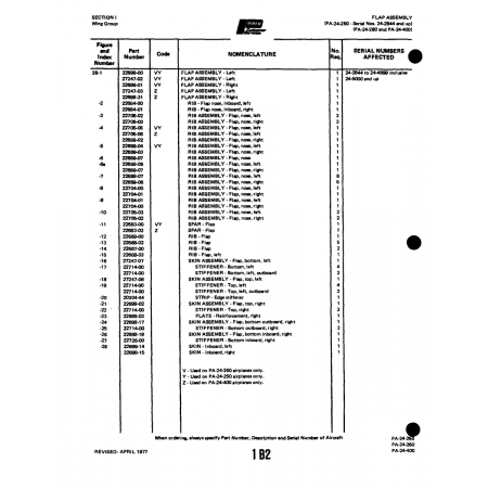 Aviation Part (22654-01) — Piper PA-32-260 Aviation Part (22654-01) — Piper PA-32-260