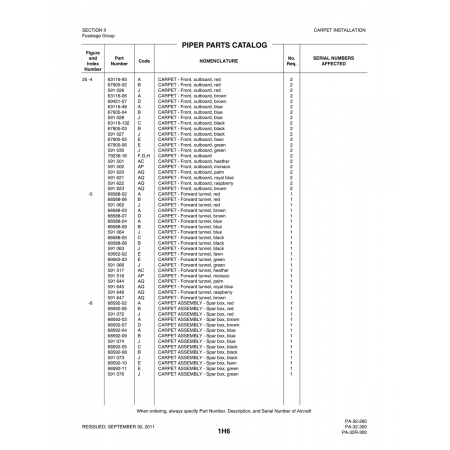 Aviation Part (68588-08) — Piper PA-32-260 Aviation Part (68588-08) — Piper PA-32-260