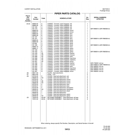 Aviation Part (65725-05) — Piper PA-32-260 Aviation Part (65725-05) — Piper PA-32-260