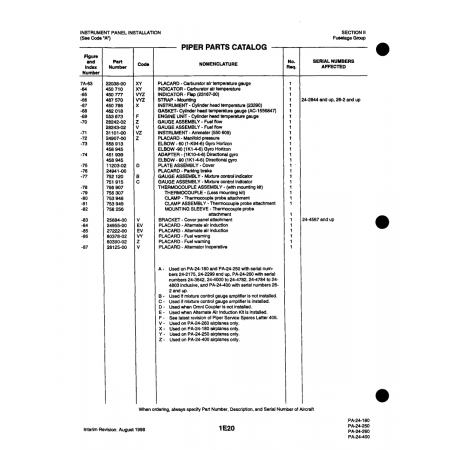Aviation Part (22038-00) — Piper PA-32-260 Aviation Part (22038-00) — Piper PA-32-260