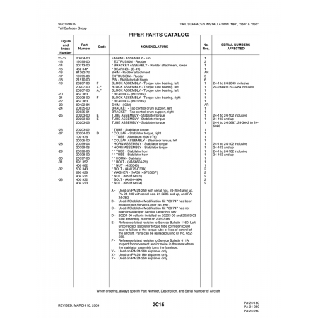 Aviation Part (20397-00) — Piper PA-32-260 Aviation Part (20397-00) — Piper PA-32-260