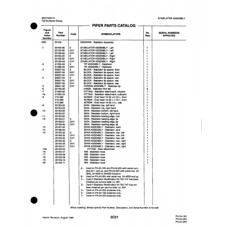 Aviation Part (20193-07) — Piper PA-32-260 Aviation Part (20193-07) — Piper PA-32-260