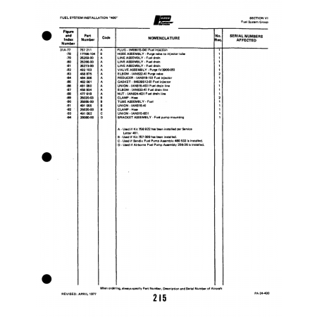 Aviation Part (17766-104) — Piper PA-32-260
