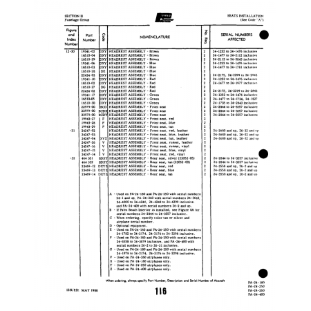 Aviation Part (16510-28) — Piper PA-32-260
