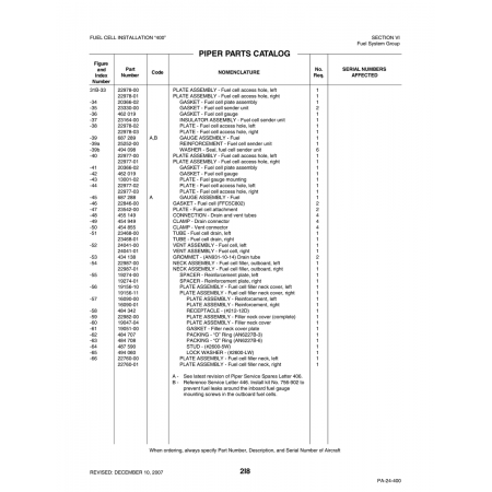 Aviation Part (22977-00) — Piper PA-32-260 Aviation Part (22977-00) — Piper PA-32-260