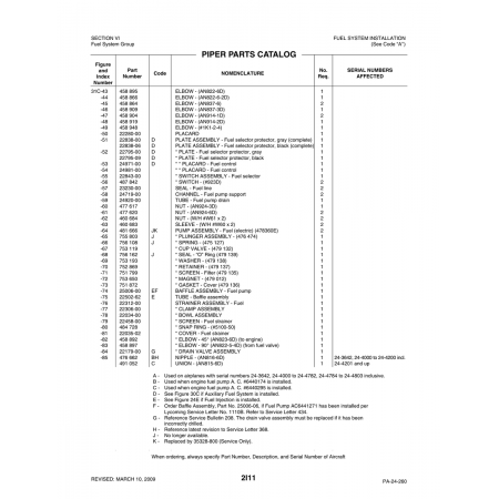 Aviation Part (22795-09) — Piper PA-32-260