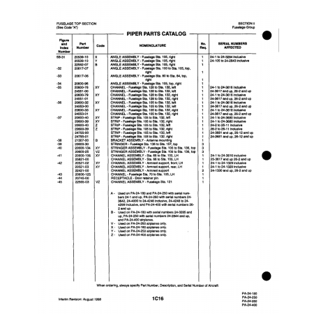 Aviation Part (20600-30) — Piper PA-32-260 Aviation Part (20600-30) — Piper PA-32-260