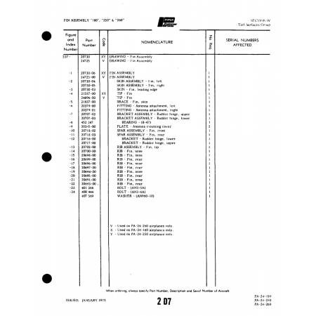 Aviation Part (20702-00) — Piper PA-32-260