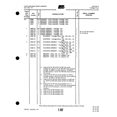Aviation Part (22562-01) — Piper PA-32-260
