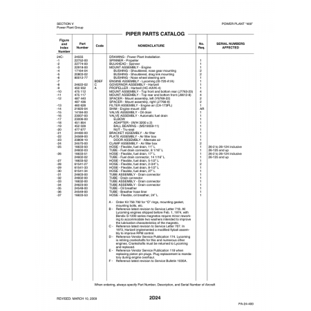 Aviation Part (23007-00) — Piper PA-32-260