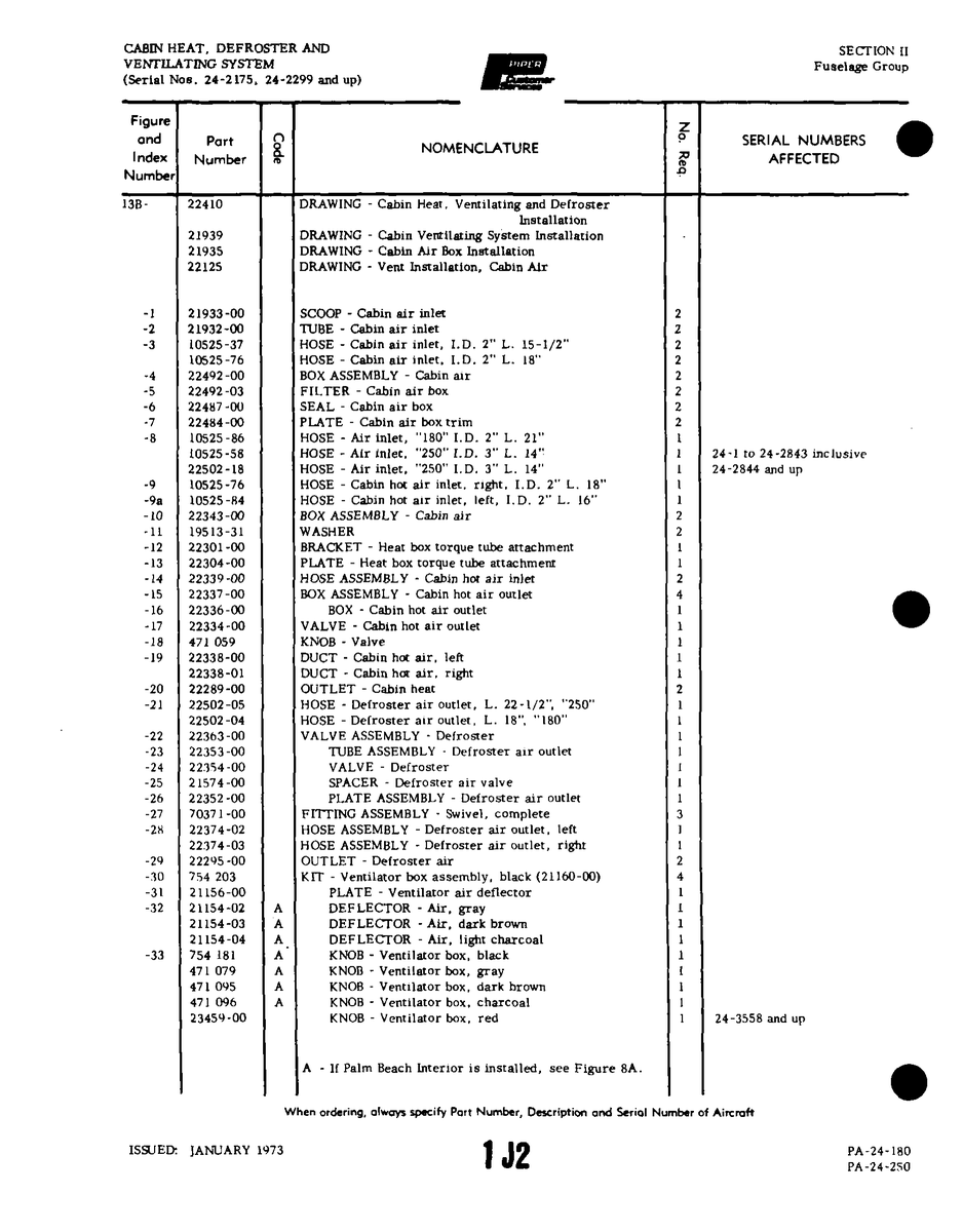 Aviation Part 10525-76 for Piper PA-32-260 Aircraft