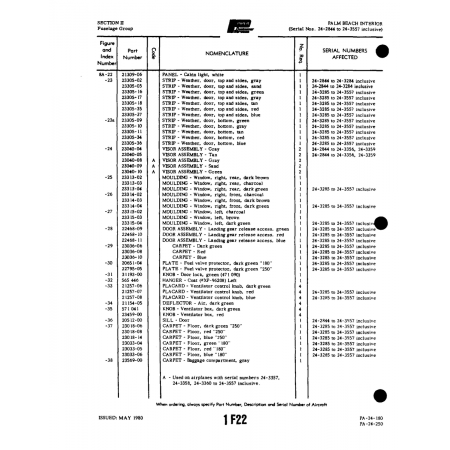 Aviation Part (21154-05) — Piper PA-32-260