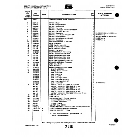 Aviation Part (16439-00) — Piper PA-32-260