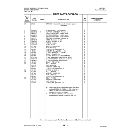 Aviation Part (22502-63) — Piper PA-32-260