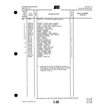 Aviation Part (62343-00) — Piper PA-32-260 Aviation Part (62343-00) — Piper PA-32-260