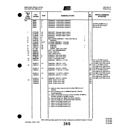 Aviation Part (21708-00) — Piper PA-32-260 Aviation Part (21708-00) — Piper PA-32-260