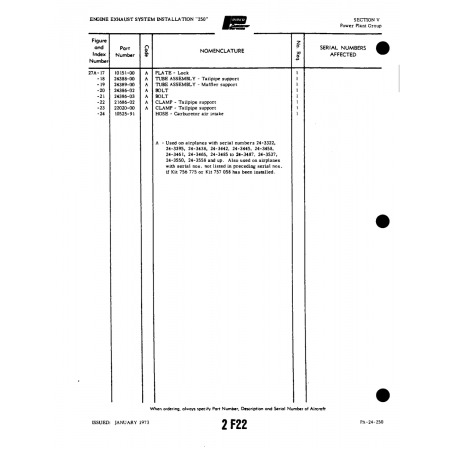 Aviation Part (24386-02) — Piper PA-32-260