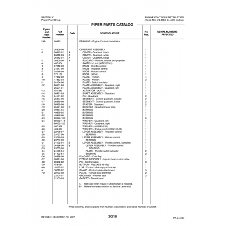 Aviation Part (24120-04) — Piper PA-32-260