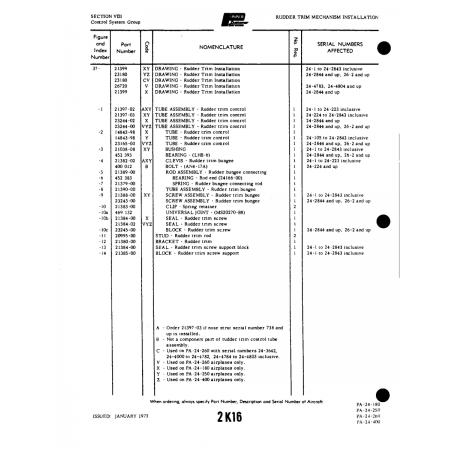 Aviation Part (23245-00) — Piper PA-32-260