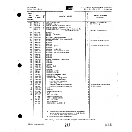 Aviation Part (23117-00) — Piper PA-32-260