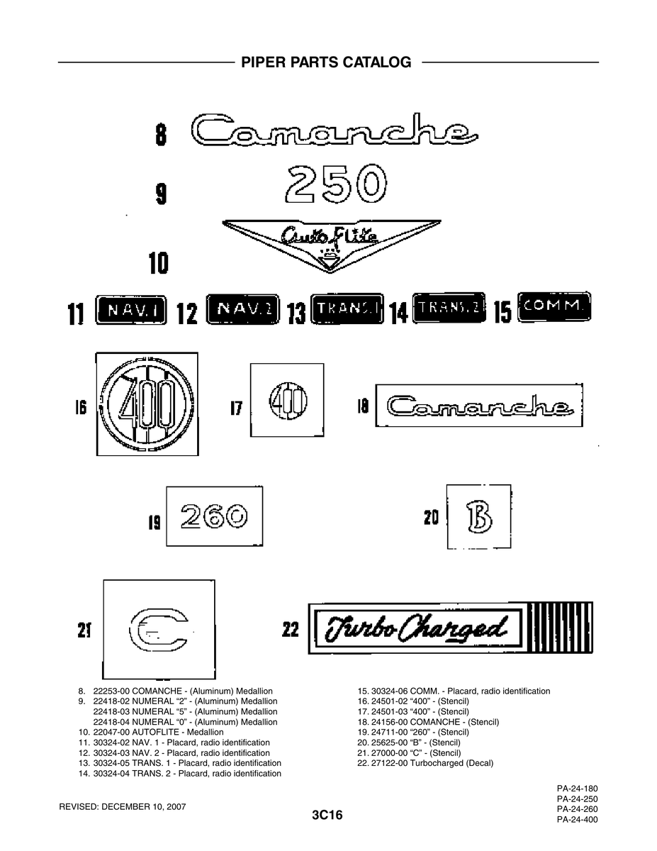 Aviation Part 30324-02 for Piper PA-32-260 Aircraft