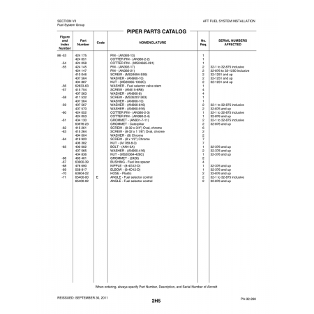 Aviation Part (62833-63) — Piper PA-32-260 Aviation Part (62833-63) — Piper PA-32-260