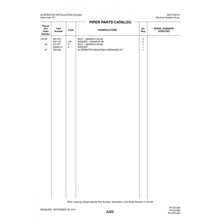 Aviation Part (103-35) — Piper PA-32-260