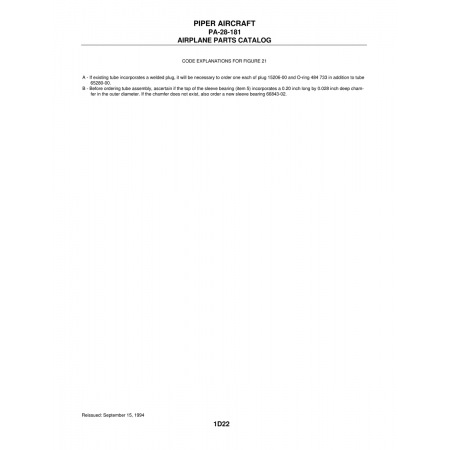 A - If existing tube incorporates a welded plug, it will be necessary to order one each of plug and O-ring (15206-00) — Piper PA-28-181 Archer A - If existing tube incorporates a welded plug, it will be necessary to order one each of plug and O-ring (15206-00) — Piper PA-28-181 Archer