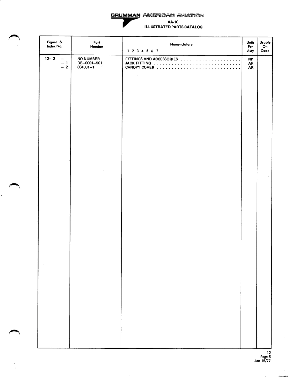 Aviation Part 804031-1 for American AA-1 Aircraft