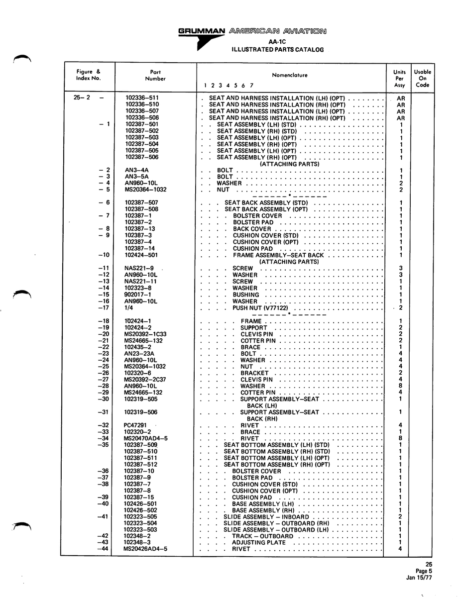 Aviation Part 102323-8 for American AA-1 Aircraft