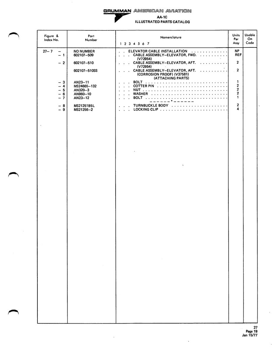 Oss 602107-51 for American AA-1 Aircraft