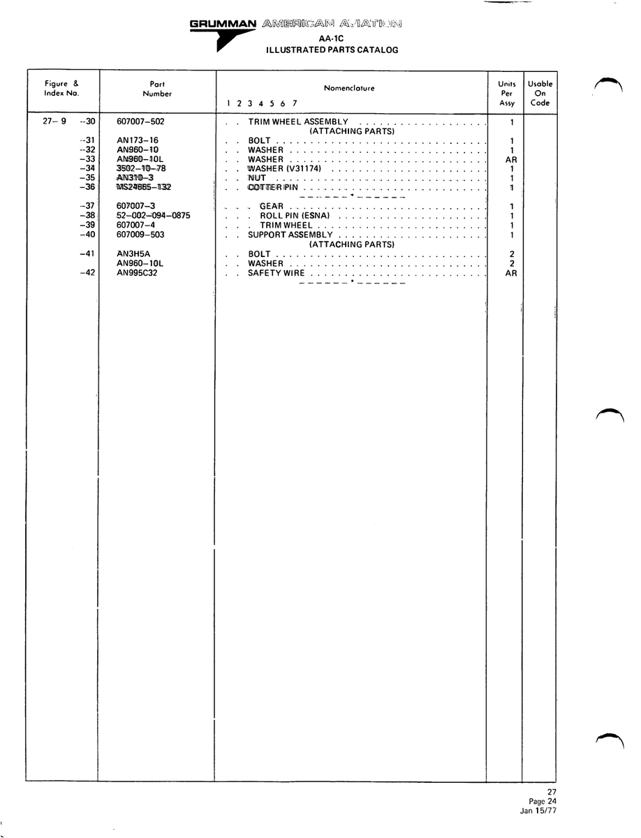 Aviation Part 52-002-094-0875 for American AA-1 Aircraft