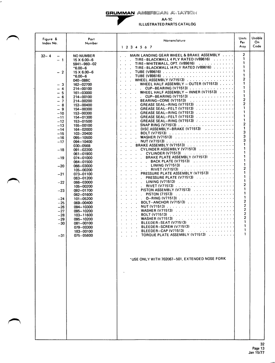 Aviation Part 154-00300 for American AA-1 Aircraft