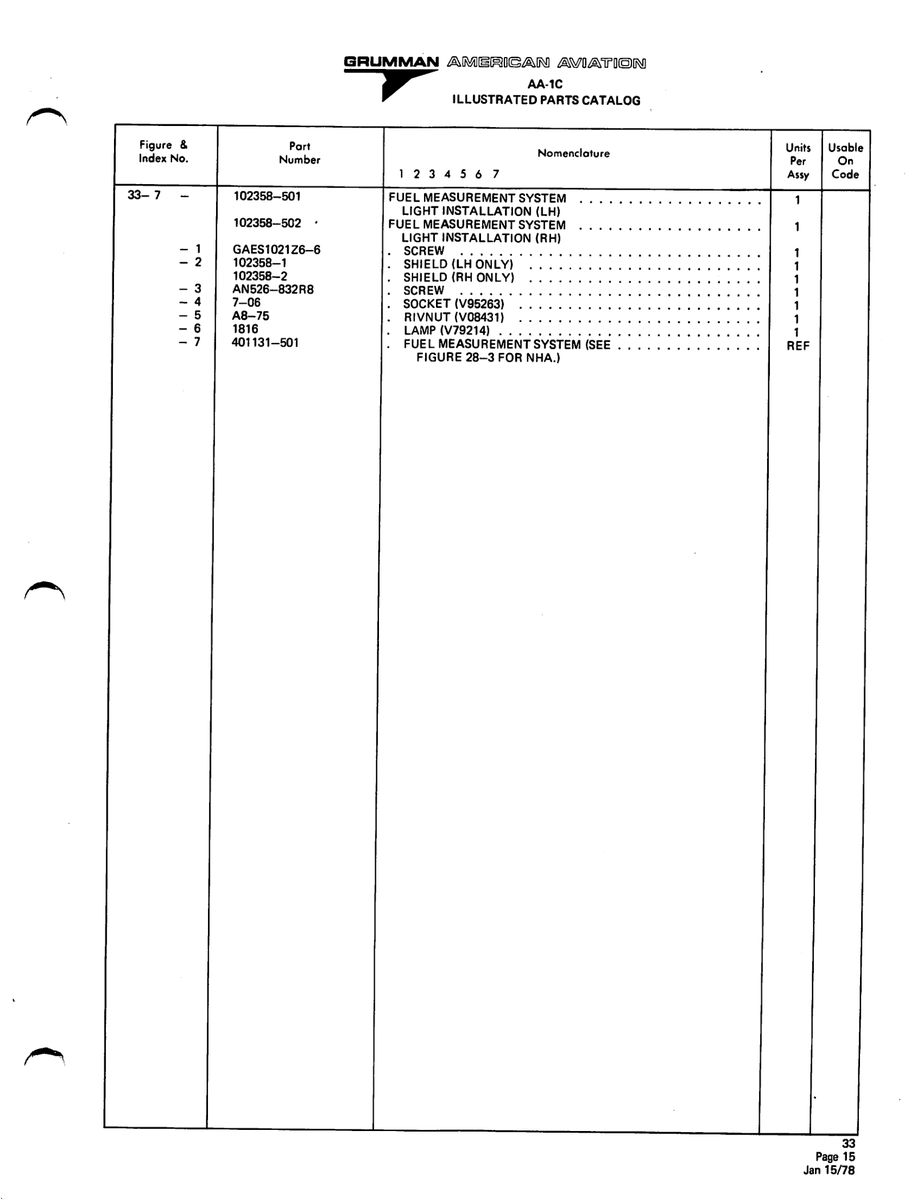 Aviation Part 102358-2 for American AA-1 Aircraft